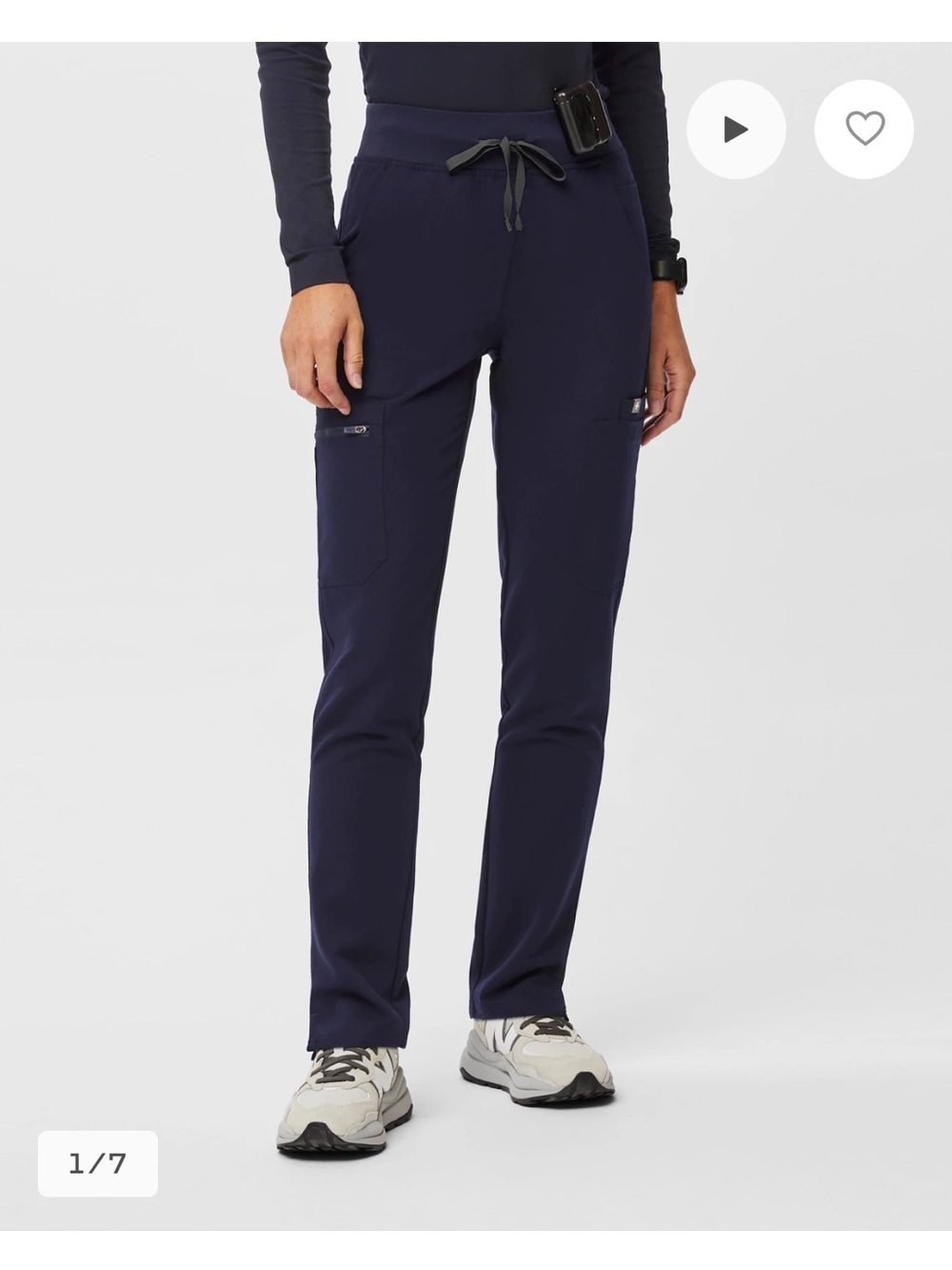 Figs Navy Slim Track Jogger with Utility Pockets